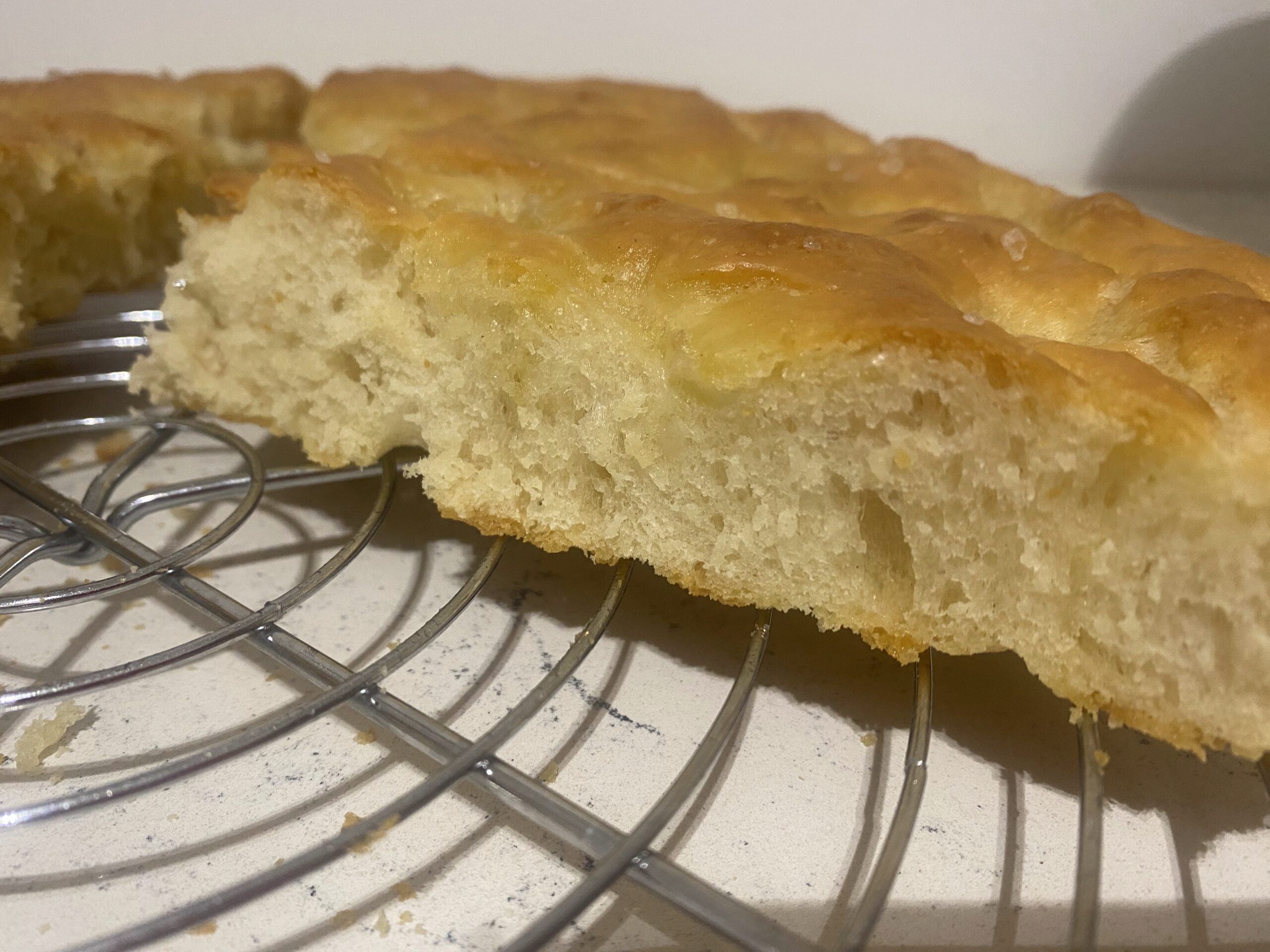 Focaccia ligure di profilo